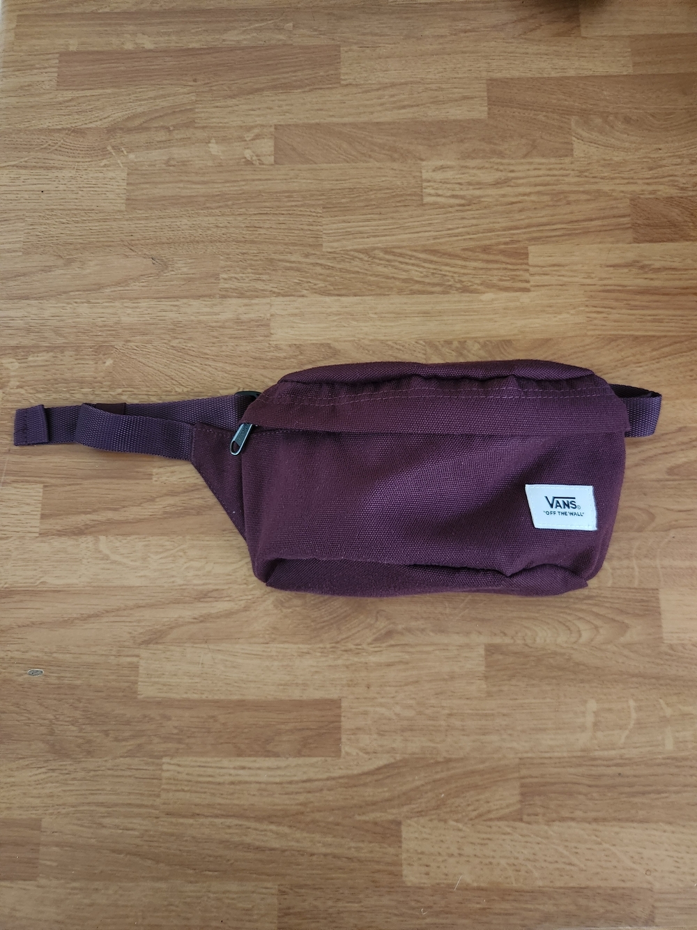 Vans Burgundy Waist Pack Belt Bag with Front Logo Patch